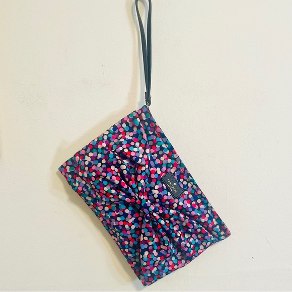 Kate Spade On Purpose Dance Party Dot Large Nylon Wristlet Clutch w Bow Rare - Picture 5 of 16
